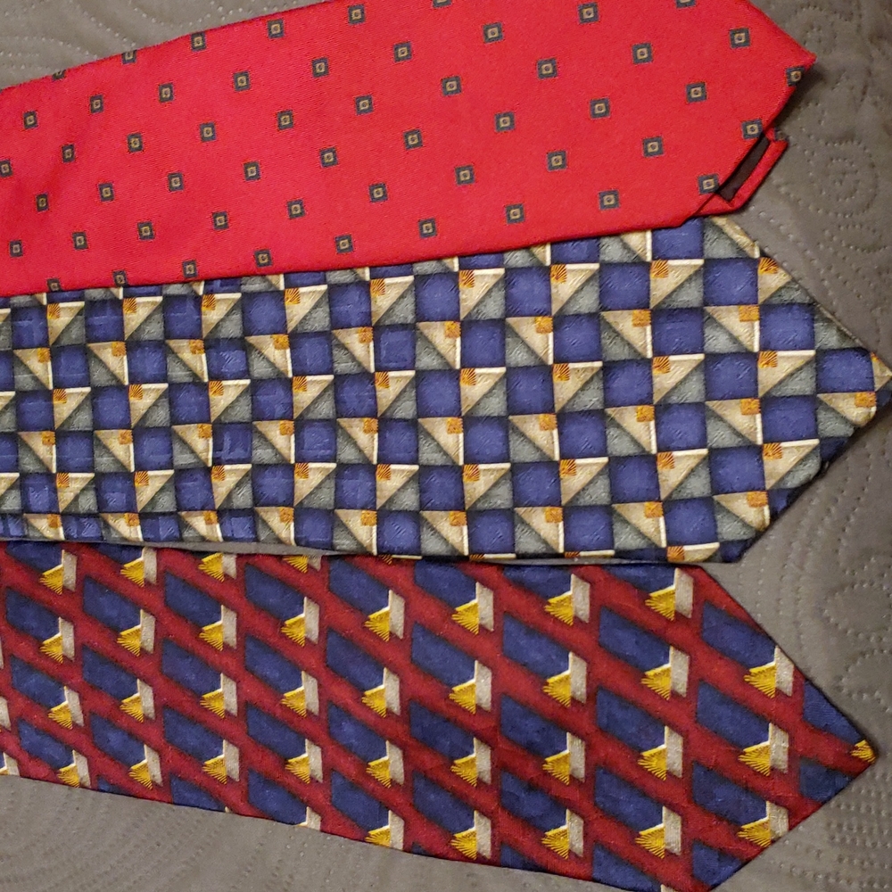 Men's ties, 3 silk, 2 Stafford, 1 Wembly.